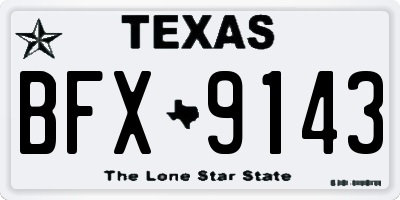 TX license plate BFX9143