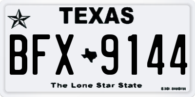 TX license plate BFX9144