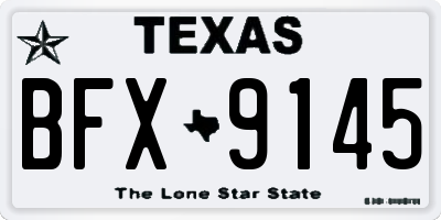 TX license plate BFX9145