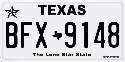 TX license plate BFX9148