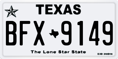 TX license plate BFX9149