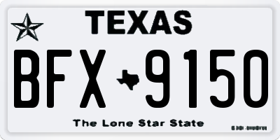 TX license plate BFX9150