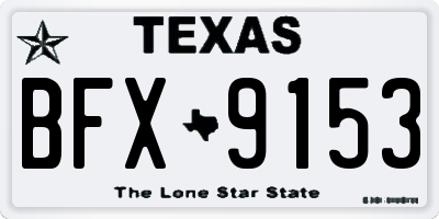 TX license plate BFX9153