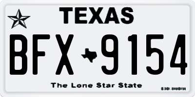 TX license plate BFX9154