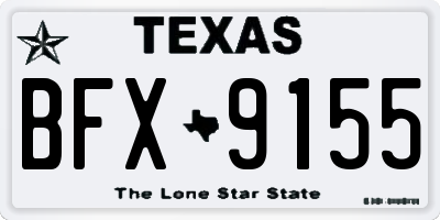 TX license plate BFX9155
