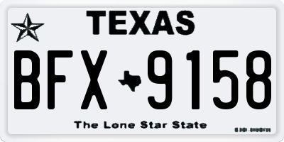 TX license plate BFX9158