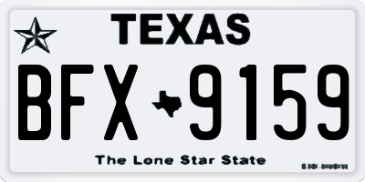 TX license plate BFX9159