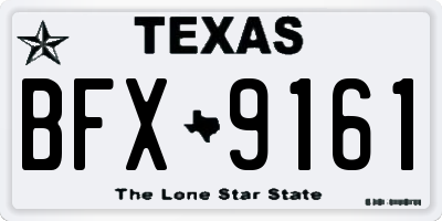 TX license plate BFX9161