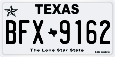 TX license plate BFX9162