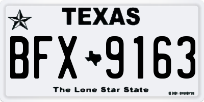 TX license plate BFX9163