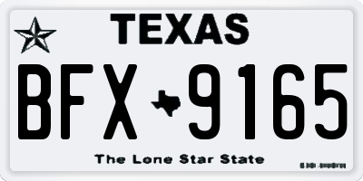 TX license plate BFX9165
