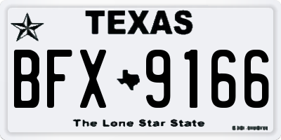 TX license plate BFX9166