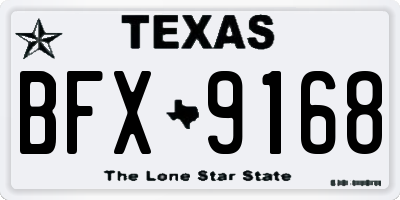 TX license plate BFX9168