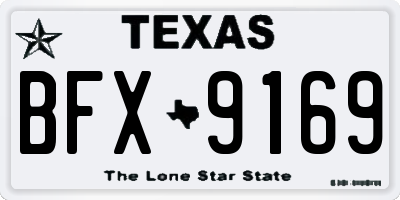 TX license plate BFX9169