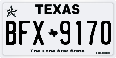 TX license plate BFX9170