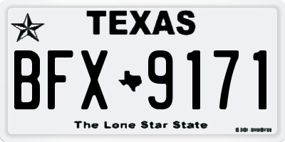 TX license plate BFX9171