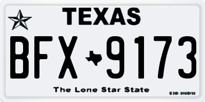 TX license plate BFX9173