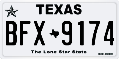 TX license plate BFX9174