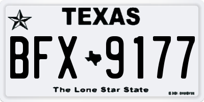 TX license plate BFX9177