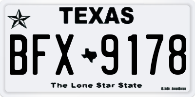TX license plate BFX9178