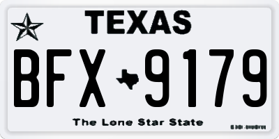 TX license plate BFX9179