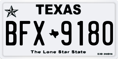 TX license plate BFX9180