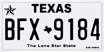 TX license plate BFX9184