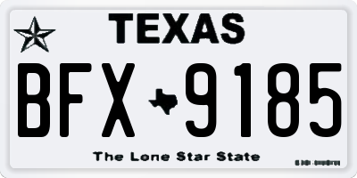 TX license plate BFX9185
