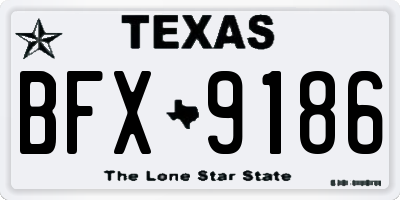 TX license plate BFX9186