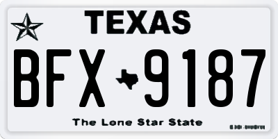 TX license plate BFX9187