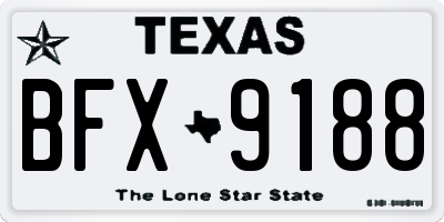 TX license plate BFX9188
