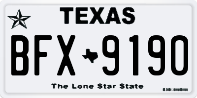 TX license plate BFX9190