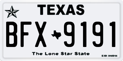 TX license plate BFX9191