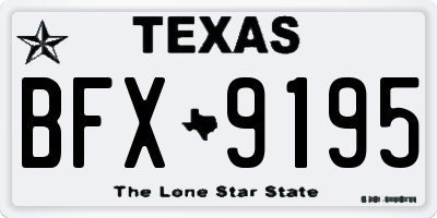 TX license plate BFX9195