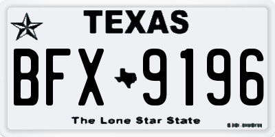 TX license plate BFX9196