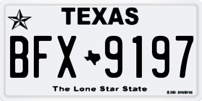 TX license plate BFX9197
