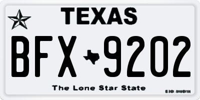 TX license plate BFX9202