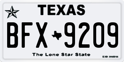 TX license plate BFX9209
