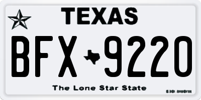 TX license plate BFX9220