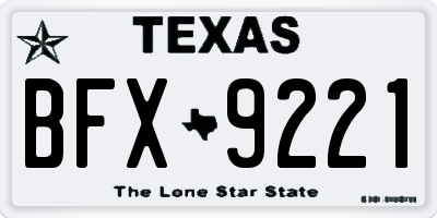 TX license plate BFX9221