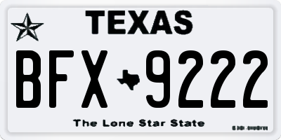 TX license plate BFX9222