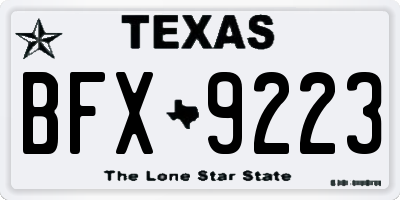 TX license plate BFX9223