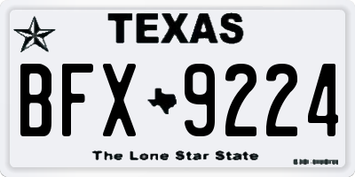 TX license plate BFX9224