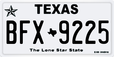 TX license plate BFX9225