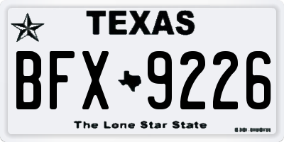 TX license plate BFX9226