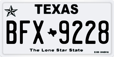 TX license plate BFX9228