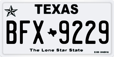 TX license plate BFX9229