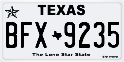 TX license plate BFX9235
