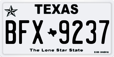 TX license plate BFX9237