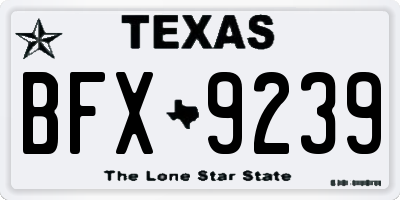 TX license plate BFX9239